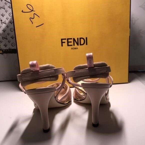 Fendi Colibri Lite Slingback Pumps | Metallic Mixed Media | Size 36.5 | New - Picture 7 of 10